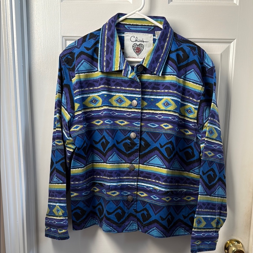 Chico's Anniversary Collection Vibrant Patterned … - image 1